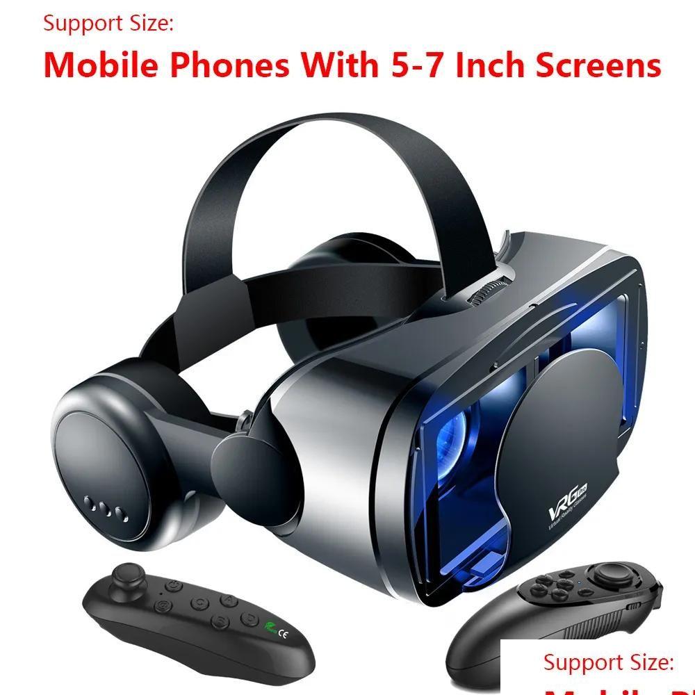 Glasses 3D Vr Smart Headset Virtual Reality Helmet Smartphone Fl Sn Vision Wide Angle Lens with Controller 7 Inch 221101 Drop Delive Dhvxe phone