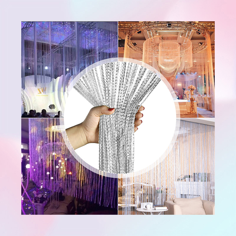 Curtain Living Room Curtains Shiny Tassel Hanging String Door Window Curtain String Door Divider Drape Valance Home Decoration 2205602498