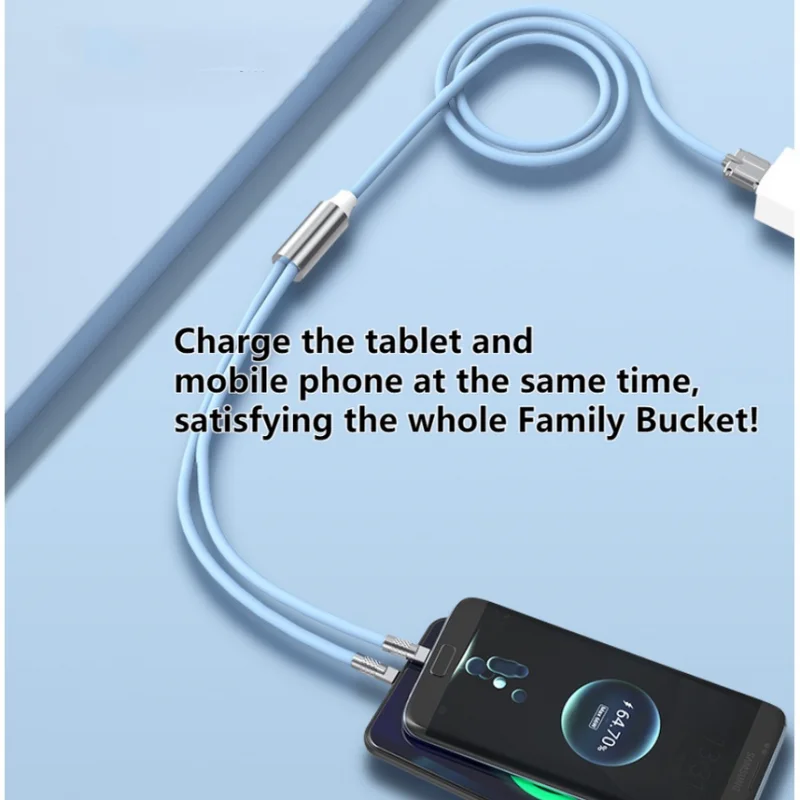 2 in 1 100W 6A Super Fast Charging Type C Liquid Silicone Charge USB Bold 6.0mm Data Line Cable For Huawei Samsung S24 IPhone 15