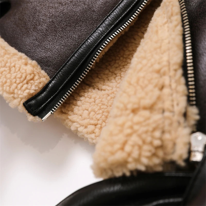ZVRI Winter Jacket Women Thick Faux Leather Jacket Women Coat Warm Lamb Biker Coat Female Casual Belt Outwear Ladies 231226