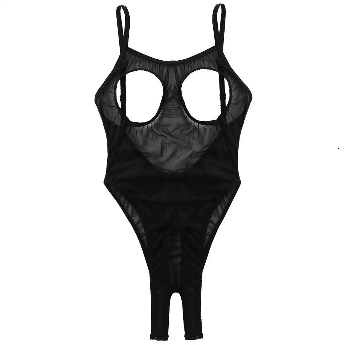 Women See Through Sheer Mesh Sexy Lingerie Bodysuit Open Cup Crotchless Thong Leotard Jumpsuit Erotic Underwear Sexy Sleepwear 231226