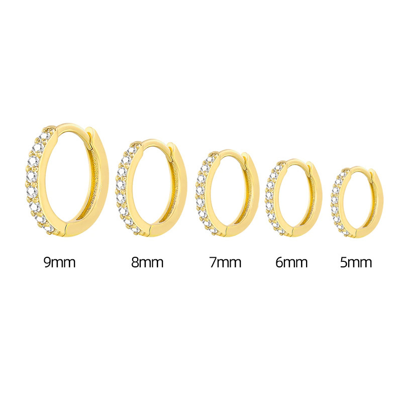 Ins Top Sell Simple Clip Earrings Fashion Jewelry 925 Sterling Silver Gold Fill White Cubic Zircon CZ Diamond One Row Women Party Earring For Lover Gi