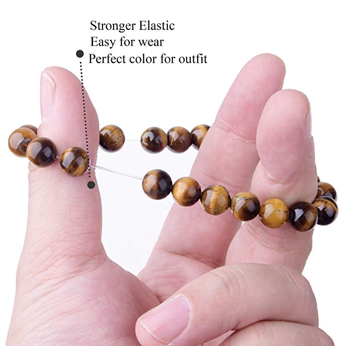Handmade Beads Bracelet Unisex Natural Stone Round Elastic Crystal Bangle Chakra Treatment Gift Couple Jewelry 8mm Beaded Bracelets