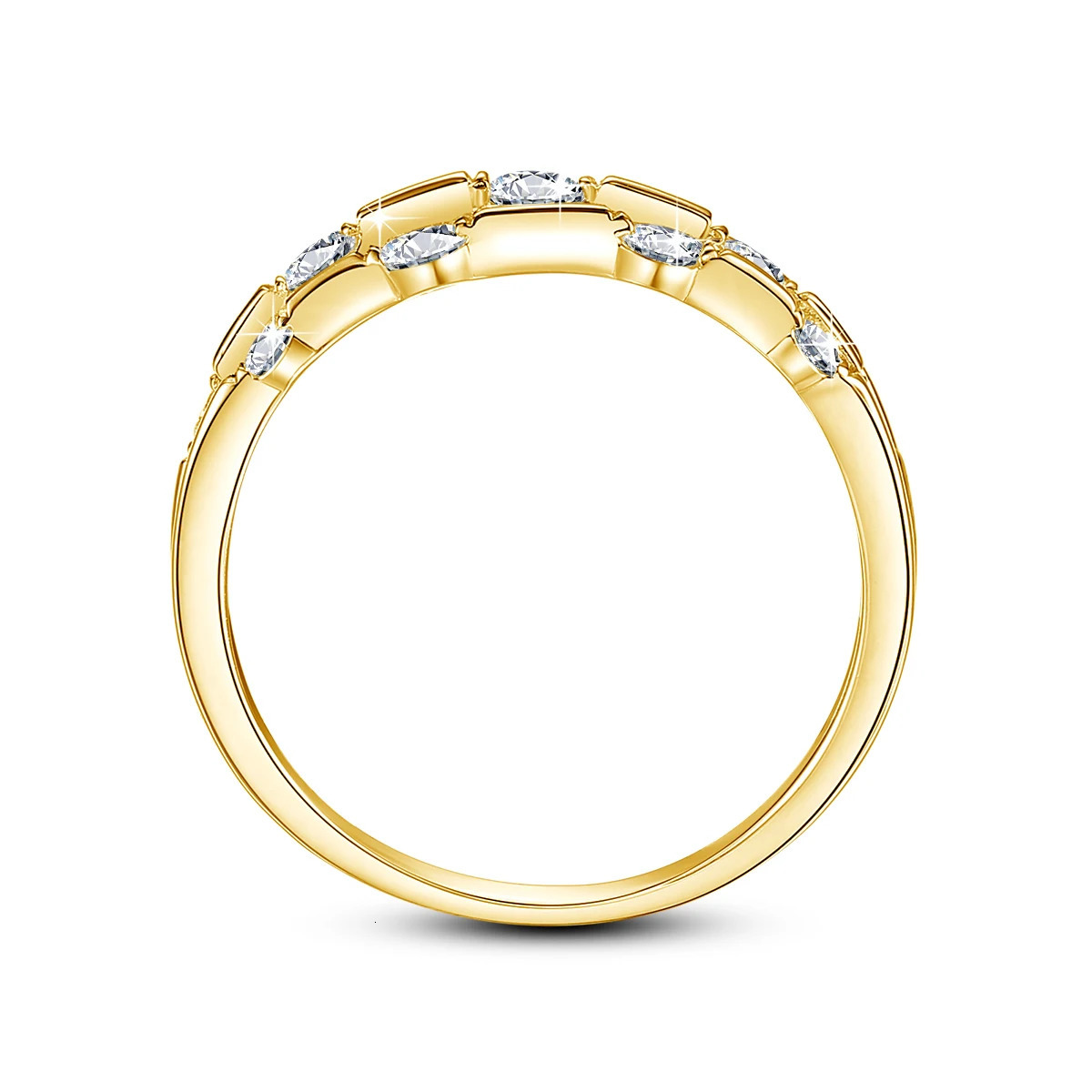Certificated Rings For Women Solid 925 Sterling Silver Band Wedding Jewelry Gift For Girl Pass Diamond Test 231225