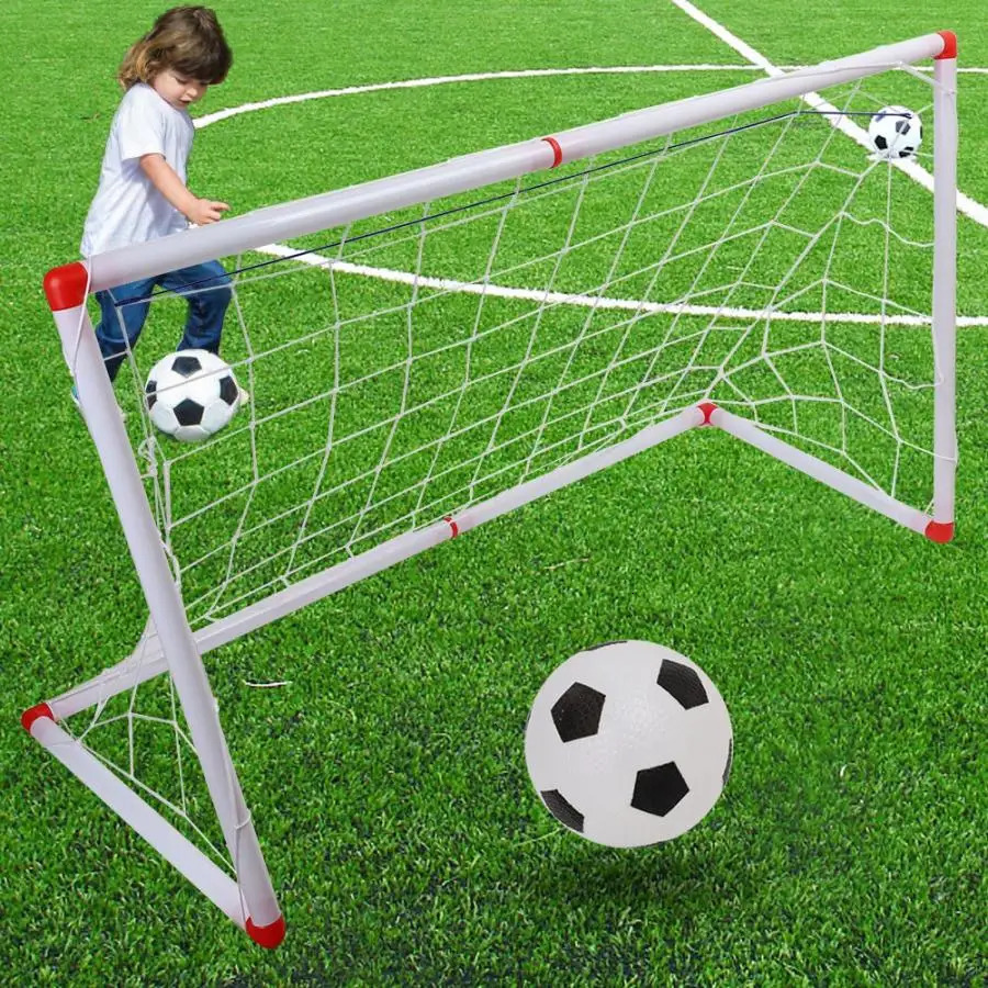 106120cm Indoor Outdoor Mini Children Football Soccer Goal Post Net Set with Ball Pump Kids Football Sport Toy Official Size 231225