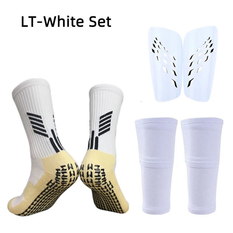 A Set Hight Elasticity Football Shin Guards Adults Kids Sports Legging Cover Outdoor Protection Gear Nop Slip Soccer Socks 231225
