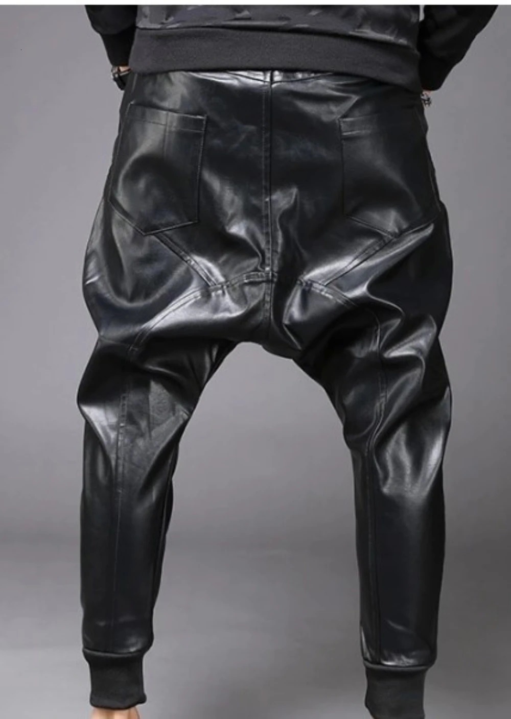 Men's Cargo Leather Pants Fall Winter Classic Dark Department Fashion Trend Pocket Decoration Loose Oversized 231225