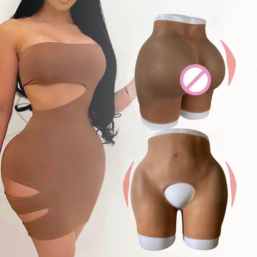 Silicone Butt Enhancement Padded Pes Big Hips Up Buttocks Underpants 0.3/0.48/0.63/1 Inch Hips Dark Color 231225
