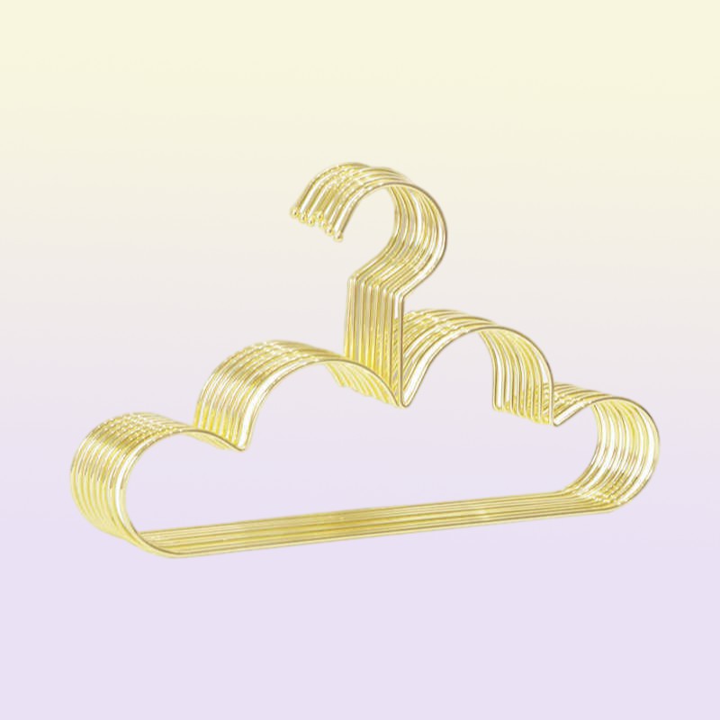 10pcs set Clothes Hanger for Baby Kid Gold Non Slip Metal Space Saving Cloud Shape Hanger Clothes Closet Storage Organizer Rack 29373009