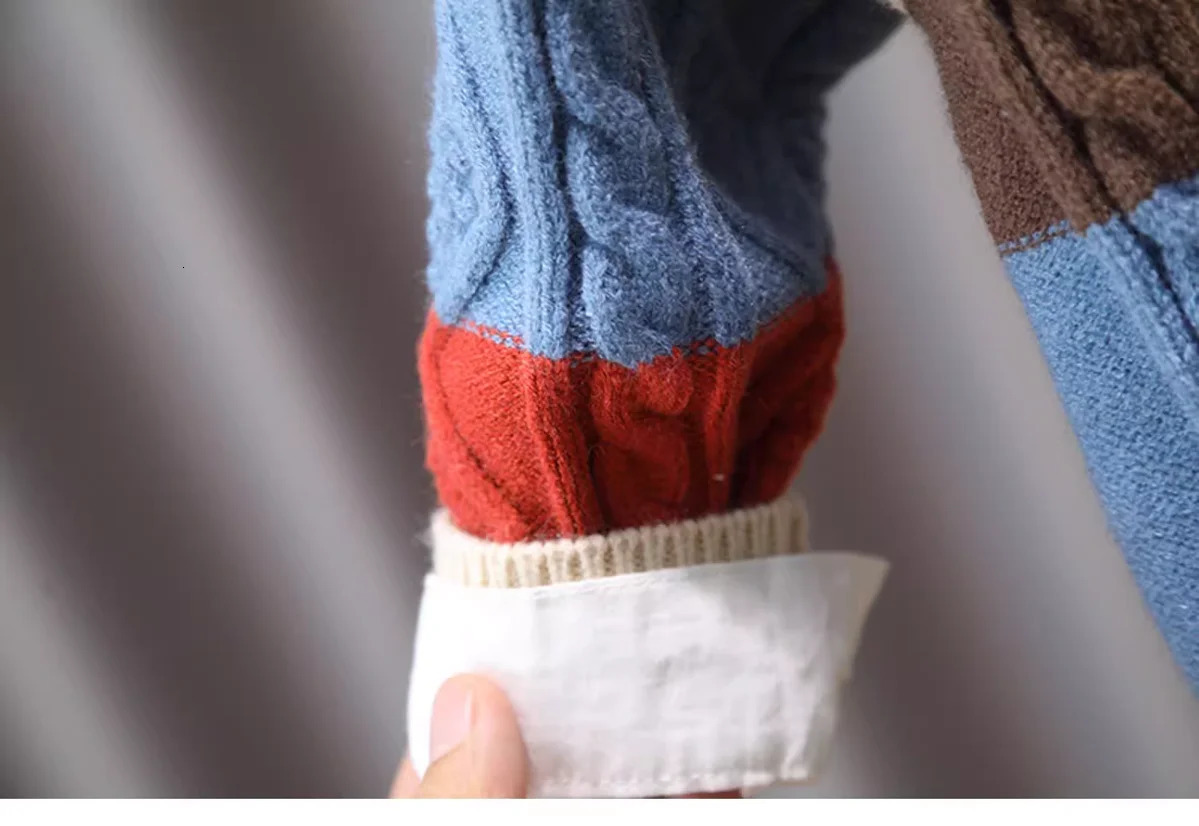 Toddler Baby Kids Patchwork Sweaters for Girls and Boys Fall Knit Sweater Cardigans Unisex Children Sweater Jacket Coat 231226