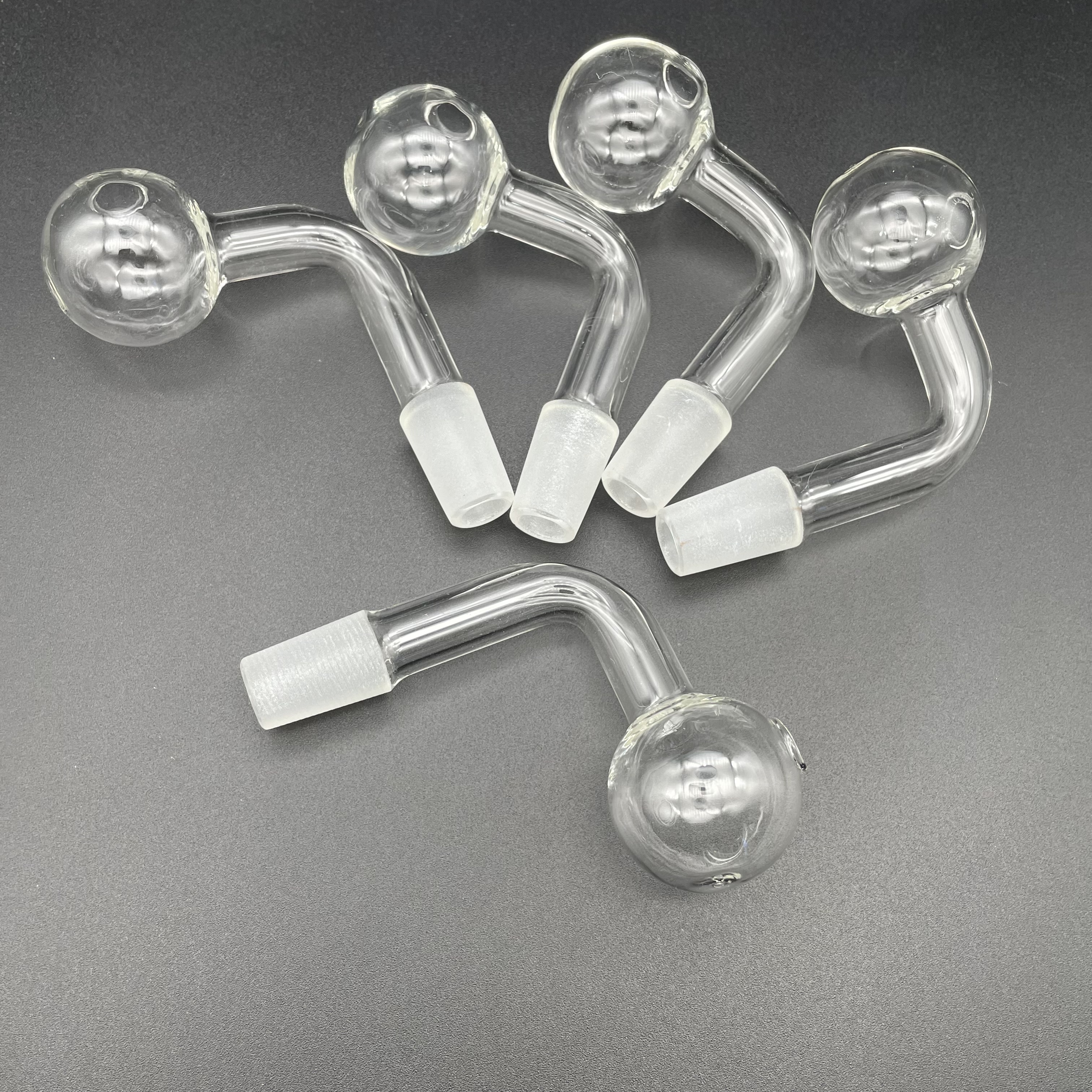 Pyrex Glass Oil Burner Pipe Smoking Pipes 14mm 18mm Male water bubbler bong adapter tobacco nail Bent shape design banger Nails