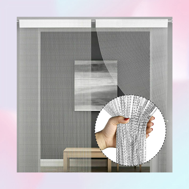 Curtain Living Room Curtains Shiny Tassel Hanging String Door Window Curtain String Door Divider Drape Valance Home Decoration 2205602498