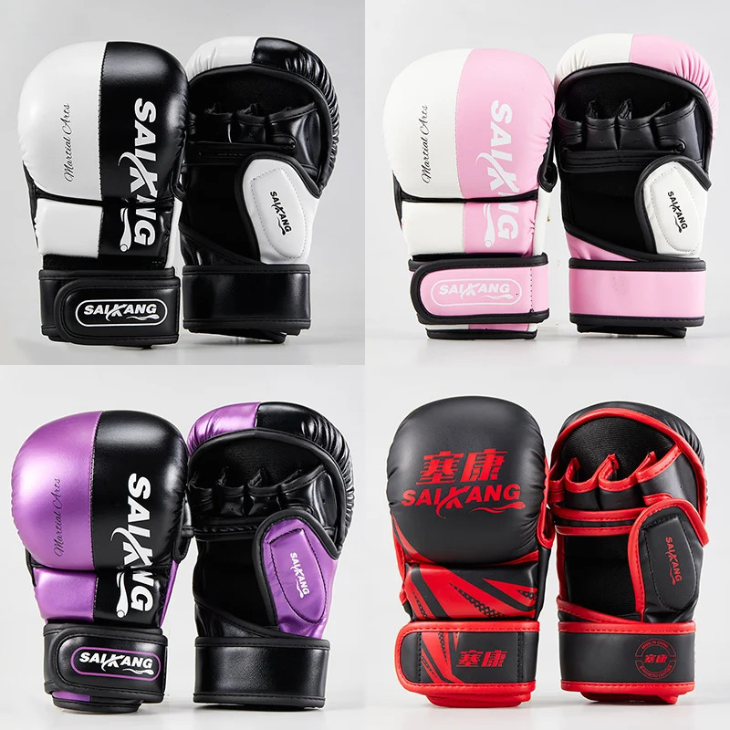 Boxing half finger MMA breathable training fierce fighting Tiger muay thai boxing gloves sanda fight boxe thai mma gloves pads 231225