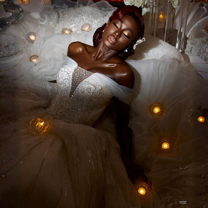 Plus Size Aso Ebi Wedding Dresses Off Shoulder Ball Gown Dress African Black Women Bride Gorgeous Tiered Lace Bead Tulle Bridal Gowns For Marriage Cdw