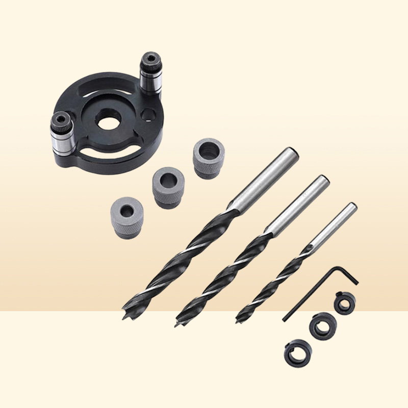 Self Centering 6 8 10Mm Dowel Jig Wood Panel Locator Beech Woodworking Straight Dwe74 Hole Puncher Set4727938