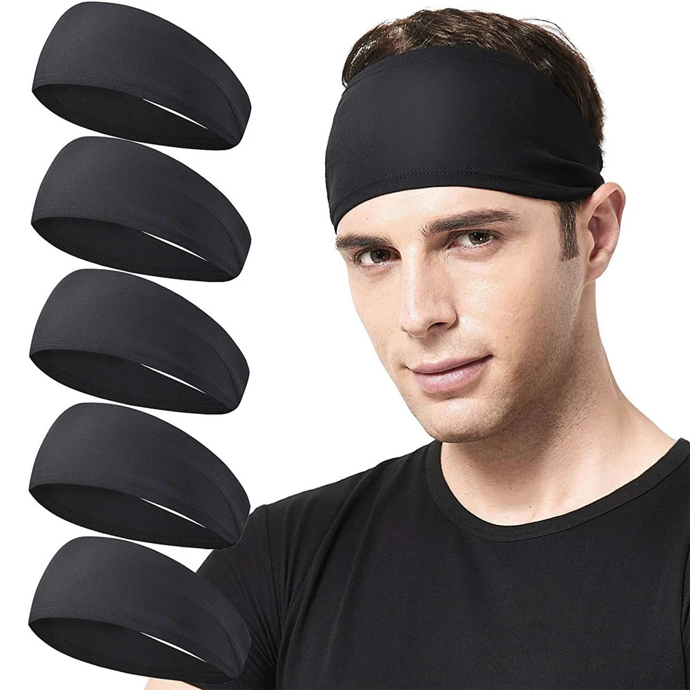 Running Headband for Men Sweatbands Sports Workout Fitness Gym Yoga Unisex Hairband 5 Pack 231226