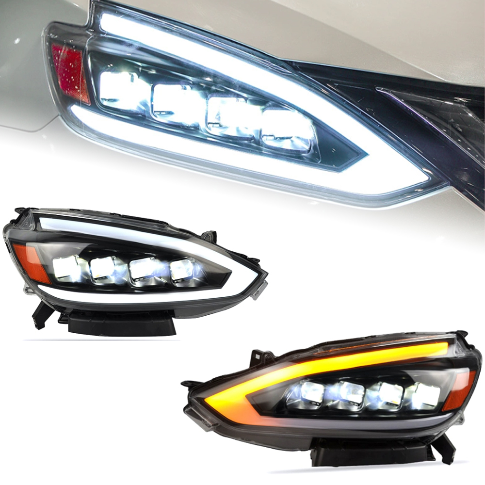 For Nissan Sylphy Sentra 20 16-20 19 DRL Angel Eye Dynamic Design Turn Signal Light Front Lamp Assembly
