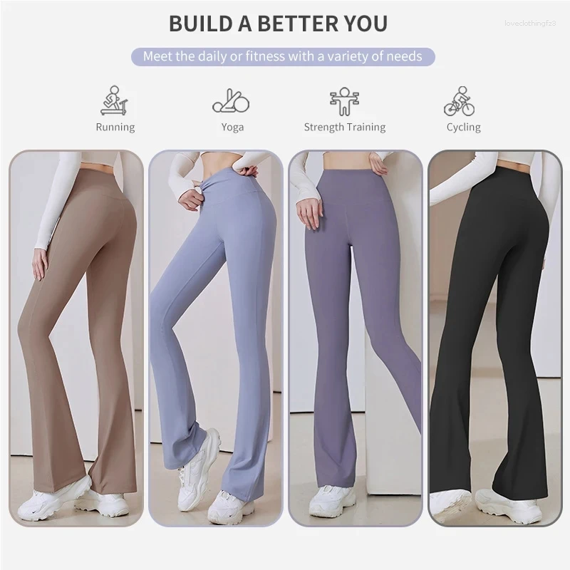Active Pants Flare Leggings Yoga Women High Waist Slimming Sports Pant Quick Drying Gym Tight Dance