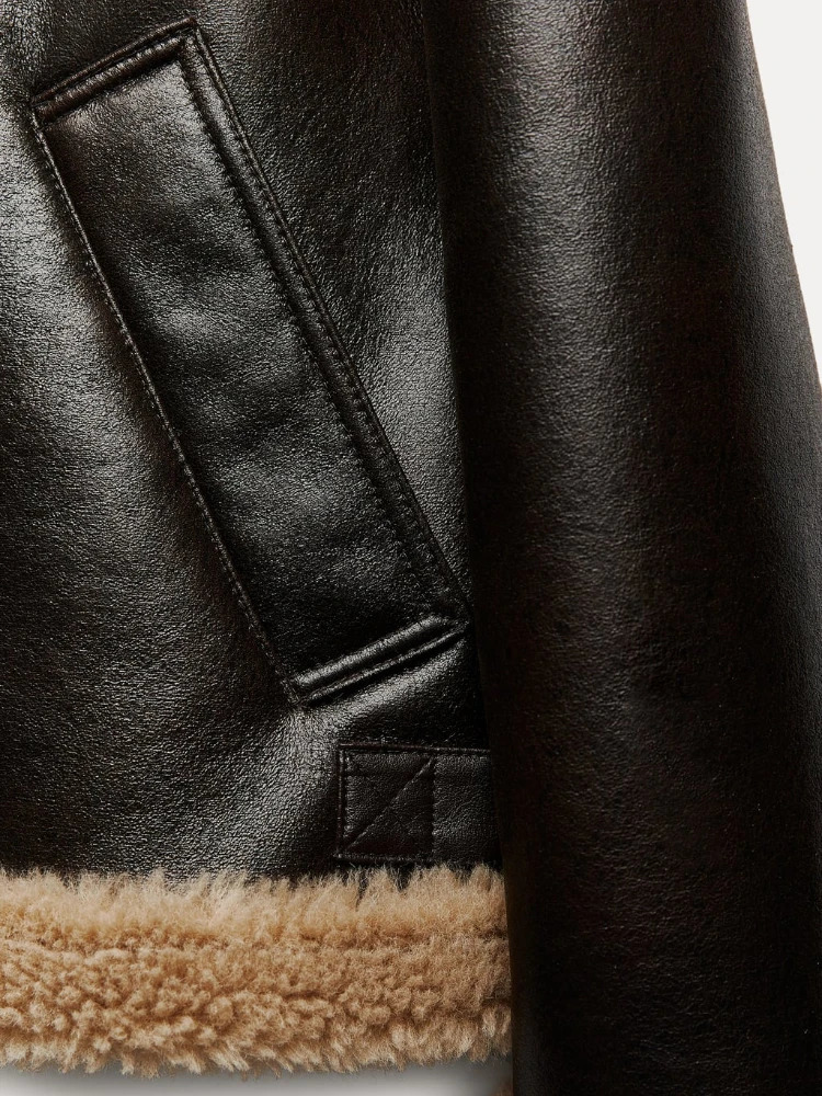 Women's Faux Leather Double-faced Biker Jacket Faux Fur Warm Lambswool Thicken Jacket Lapel Female Short Coat PU Outerwear 231226