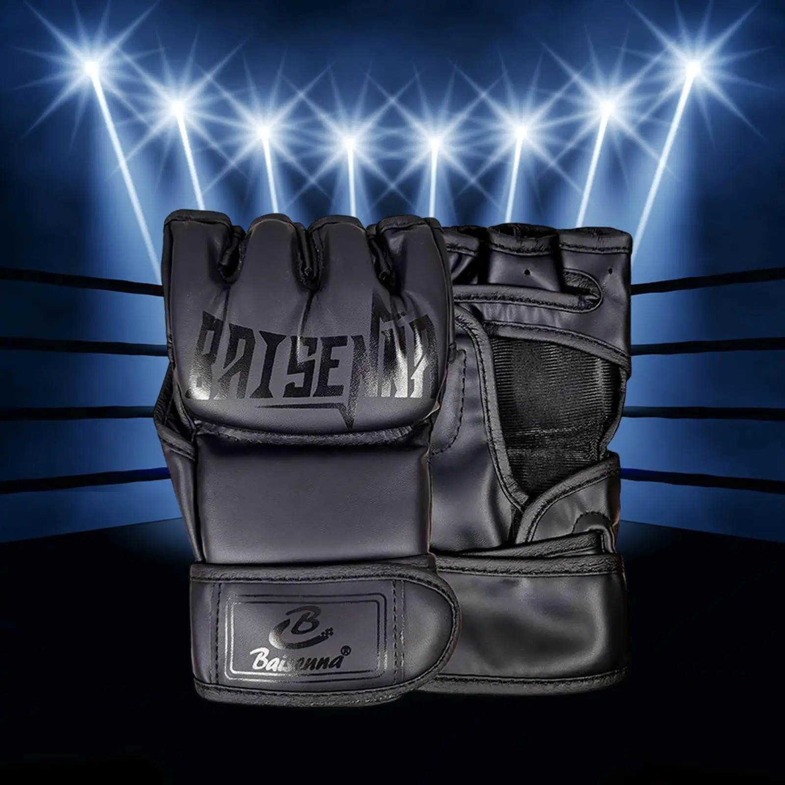 Mma Gloves Half Finger Sandbag Half Mitts Breathable Kick Boxing Gloves Youth Adults Men Women Grappling Fitness 231225