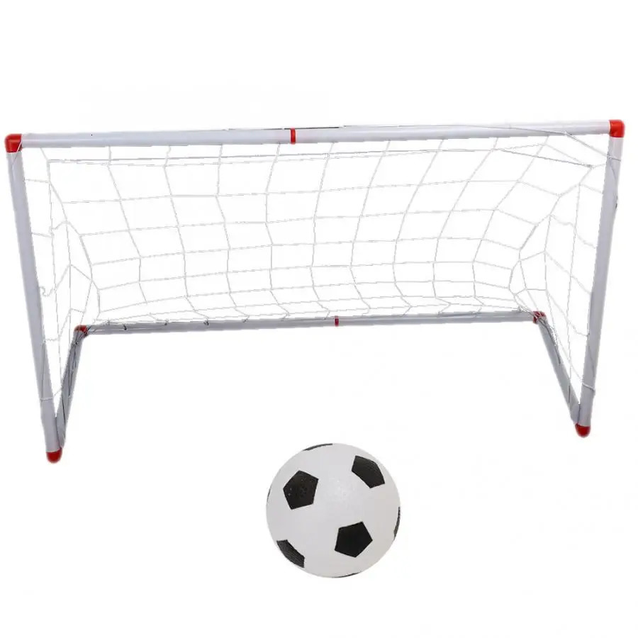 106120cm Indoor Outdoor Mini Children Football Soccer Goal Post Net Set with Ball Pump Kids Football Sport Toy Official Size 231225