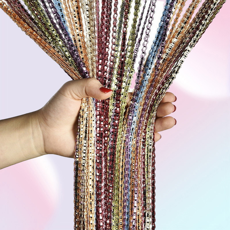Curtain Living Room Curtains Shiny Tassel Hanging String Door Window Curtain String Door Divider Drape Valance Home Decoration 2205602498