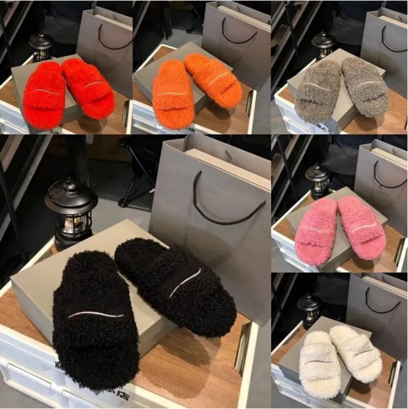 Luxury Designer Slipper men women Slippers Ladies Wool Slides Winter Fur Fluffy Furry Warm Letters Sandals Comfortable Fuzzy Girl Flip Flop