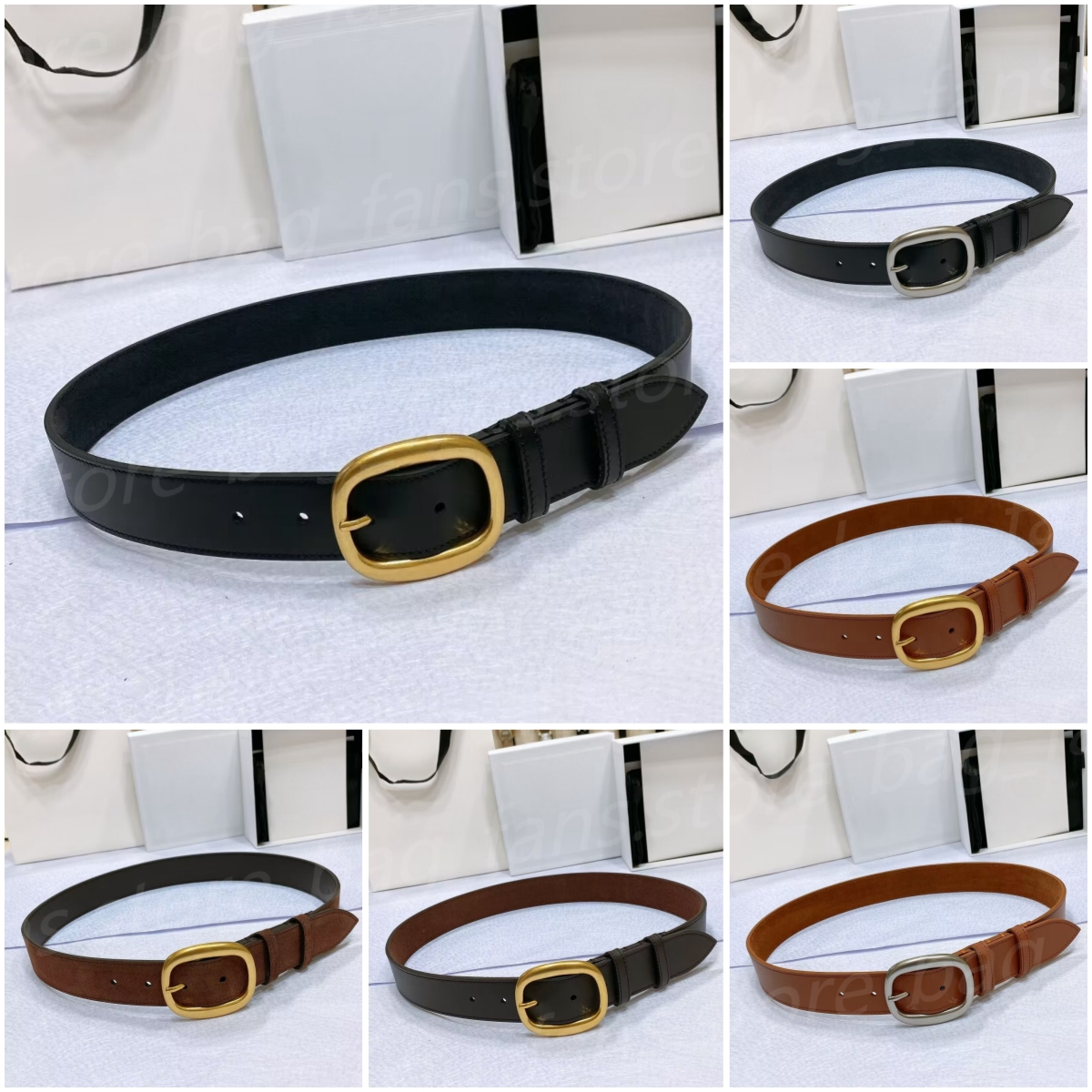 10A Quality Fashion Designer Belts with Oval Buckle Women Men Couple's Belts Single Sided Suede 35mm Width Waistband 25819