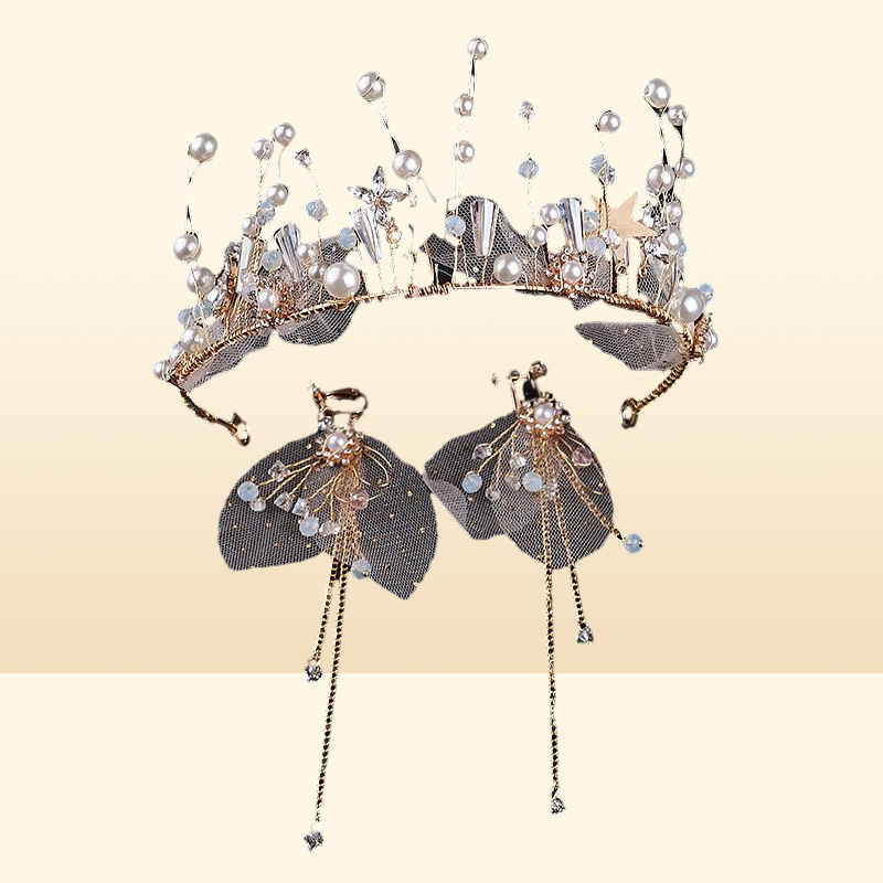 Headpieces The Bride Wedding Dress Manual Headdress Crown Is Deserve To Act Role Of Super Sweet Fairy Hair Hoop Suit Korean Silk