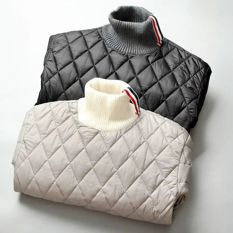 Windbreak Dowm Cotton Tracksuit 2 Piece Set Winter Warm Casual Turtleneck Sweatsuits Conjuntos Thicken Harem Jogger Pants Outfit 231226