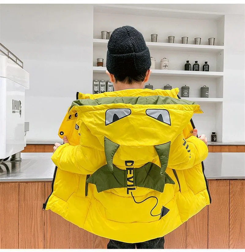 Down Cotton Clothes Long Jackets Winter Boys Girls Thick Warm Hooded Coats Kids Parka Snowsuit Waterproof Ski Outerwear 2-8Y 231226
