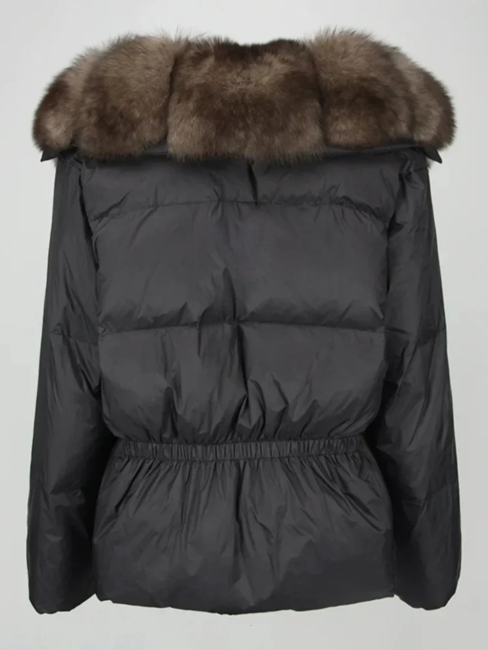 Winter Jacket Women 90% Duck Down Coat Belt Real Fox Fur Collar Natural Thick Warm Short Outerwear Streetwear Loose 231226
