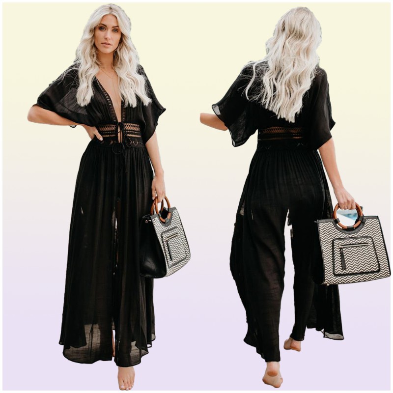 Ladies Women Sexy Coverups Bikini Cover Up Beach Dress Robe Swimwear Chiffon Beachwear Bathing Suit Summer Holiday Kimono Cardiga