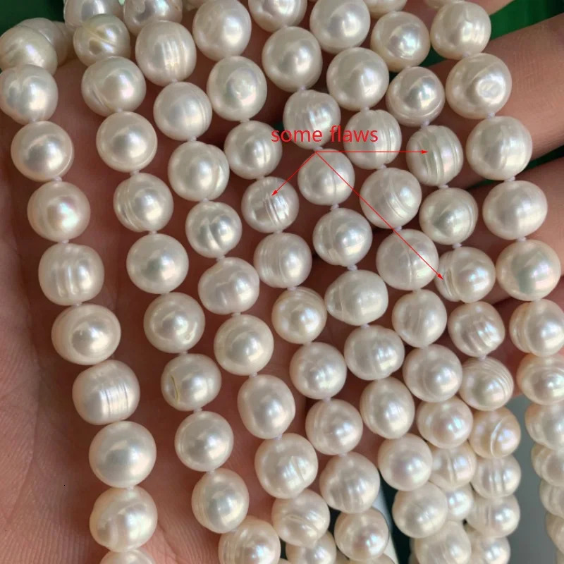 Natural Pearl Necklaces 9-10mm Freshwater Pearl Jewelry 925 Sterling Silver Necklace For Women Engagement Gift 231225