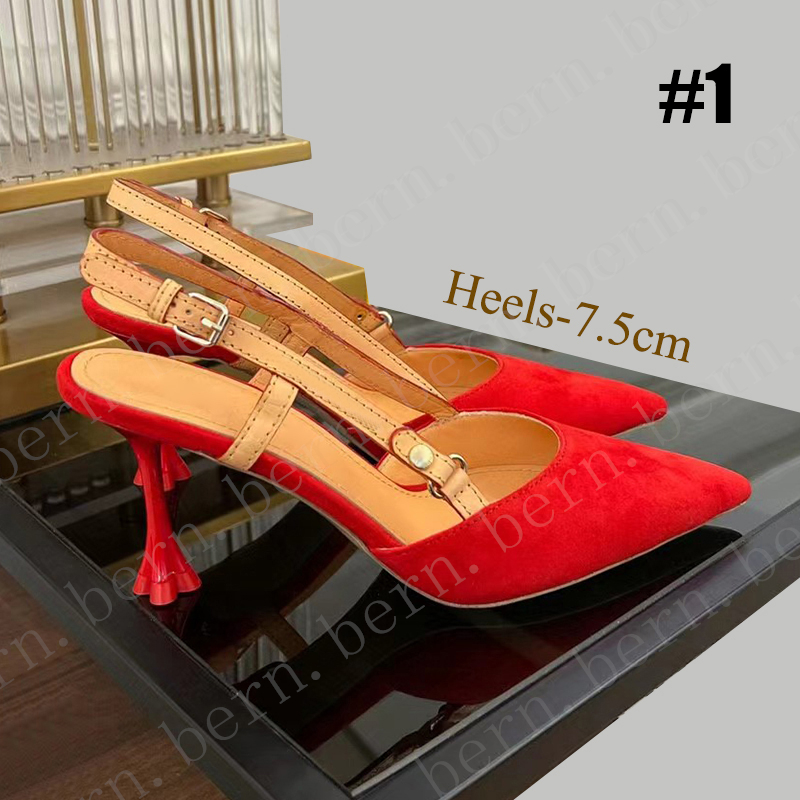 Premium Leather/Suede Leather Fashion Women's High Heels Sandals with 7.5cm/9.5cm Heels