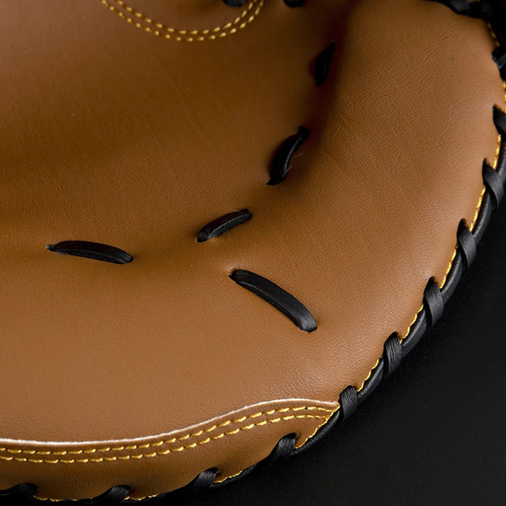 FDBRO Baseball Catcher Glove Outdoor Sports Brown Black PVCSoftball Practice Equipment Size 12.5 Left Hand for Adult Training 231225