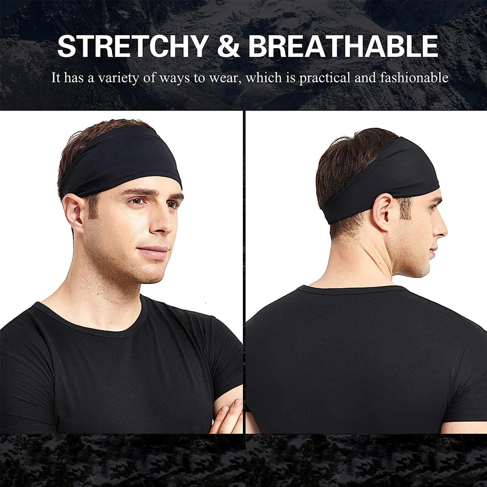 Running Headband for Men Sweatbands Sports Workout Fitness Gym Yoga Unisex Hairband 5 Pack 231226