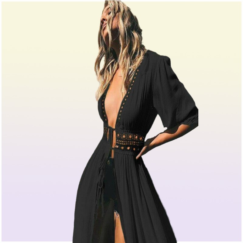 Ladies Women Sexy Coverups Bikini Cover Up Beach Dress Robe Swimwear Chiffon Beachwear Bathing Suit Summer Holiday Kimono Cardiga