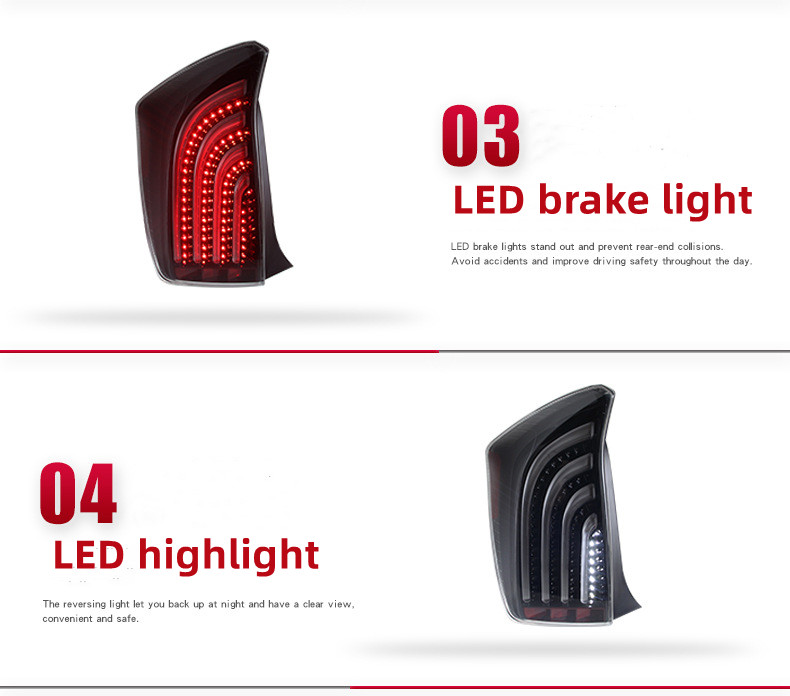 LED Taillight For Toyota PRIUS 2010-2012 Taillights LED DRL Running Lights Fog Lights Angel Eyes Rear Parking Lights