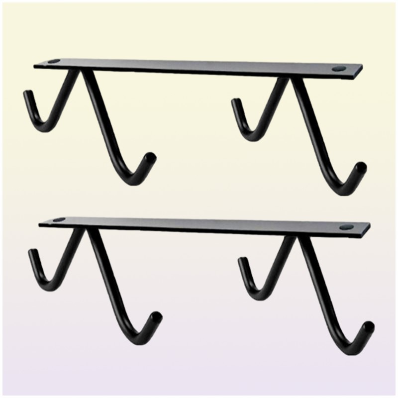 Kitchen Storage Organization Under Cabinet Display Home Mug Hooks Coffee Cups Holder Organizer Rack Space Saving With Screws She2355280