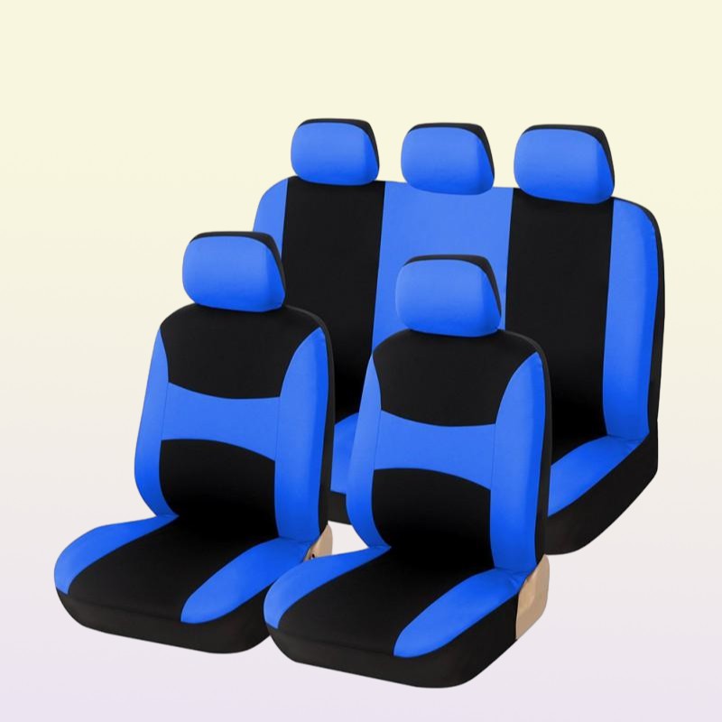 Chair Covers Car Seat Cover Set Universal Pure Color Soft Protector Adjustable Interior Red Blue Gray Khaki5456235