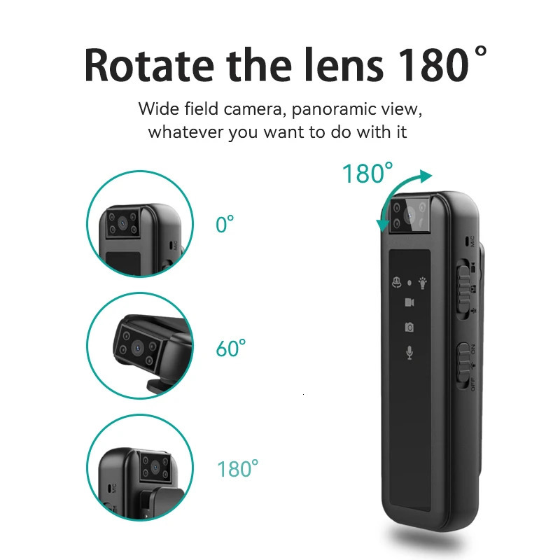 07Hd1080p Night Vision Mini DV Camera Invisible Motion Portable Outdoor Small Human Body Video Law Enforcement Recorder 231226