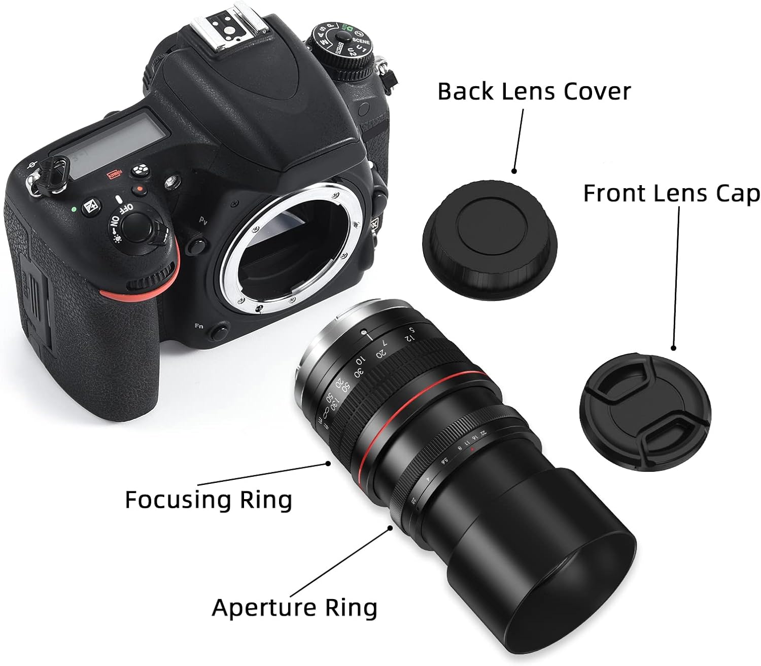 135mm f/2.8 Full Frame Telephoto Lens for Canon Rebel EOS 80D 77D 70D 60D 50D 7D 6D 5D 5DS 1DS T7i T7s T7 T6s T6i T6 Nikon D7000 D7100 D7200 D7300 80D