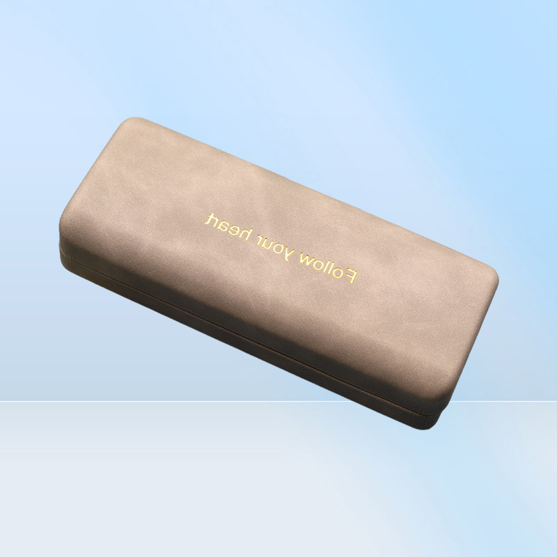 Sunglasses Cases Bags Fashion Simple PU Leather Glasses Metal Square Portable Sunglasses Case Women Men Durable Eyewear Storage Bo