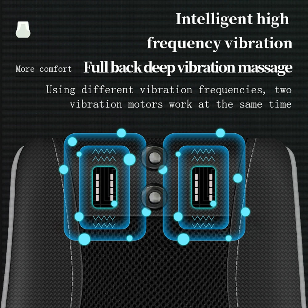 Electric Massage Pillow Heating Vibrating Car Seat Pillow for Neck Back Relax Cervical Back Stretcher Pillow Neck Lumbar Support 231227
