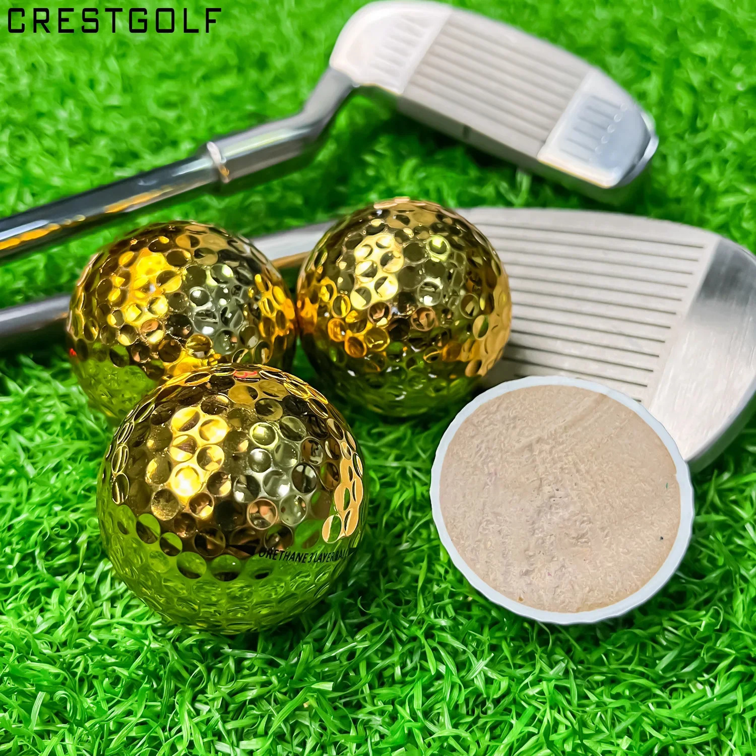 Gold-plated golf ball six-pack gold-plated golf ball double-layer practice ball Sarin game ball gift 231227