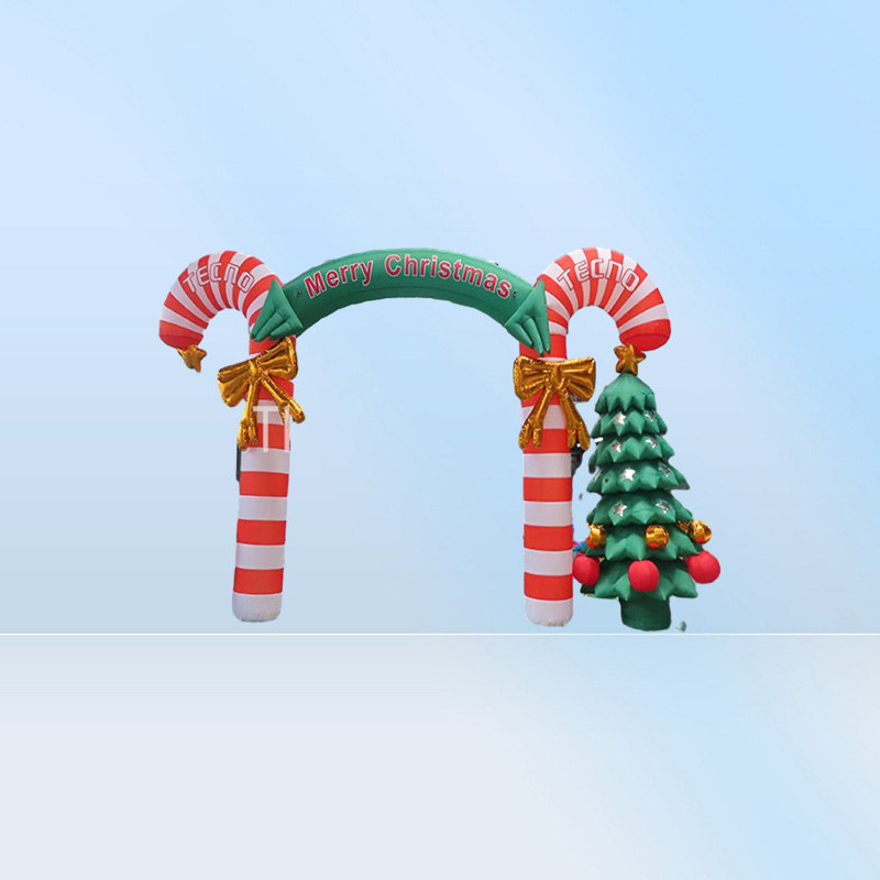 Ship Outdoor Xmas advertising Christmas newest inflatable archway with trees