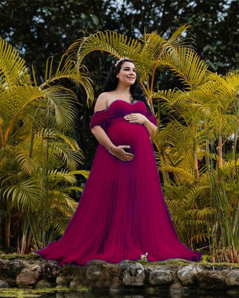 Maternity Dresses Photography Props Sexy Chiffon Maxi Gown For Pregnant Deep V-neck Women Long Pregnancy Dress Photo Shoots 2025 Hot
