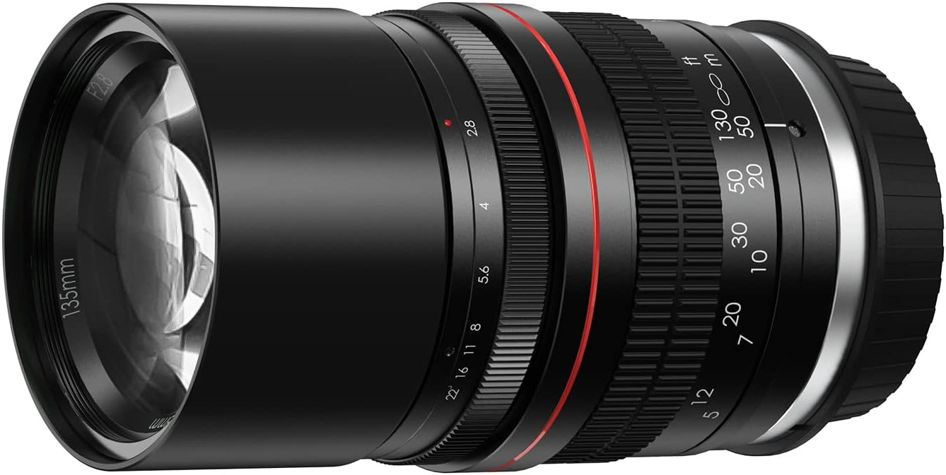 135mm f/2.8 Full Frame Telephoto Lens for Canon Rebel EOS 80D 77D 70D 60D 50D 7D 6D 5D 5DS 1DS T7i T7s T7 T6s T6i T6 Nikon D7000 D7100 D7200 D7300 80D