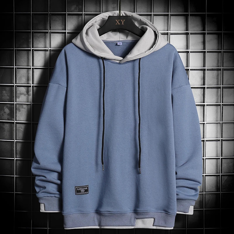 Spring Hoodie Men Hip Hop Sweatshirt Streetwear Casual Fashion Men's Clothing Korean Harajuku Loose Solid Pullover Hoodies 231226